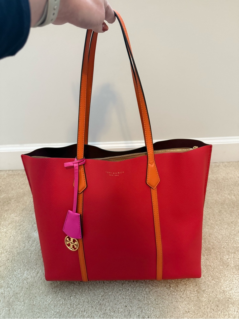 Tory Burch Perry Color-Block Triple-Compartment Tote